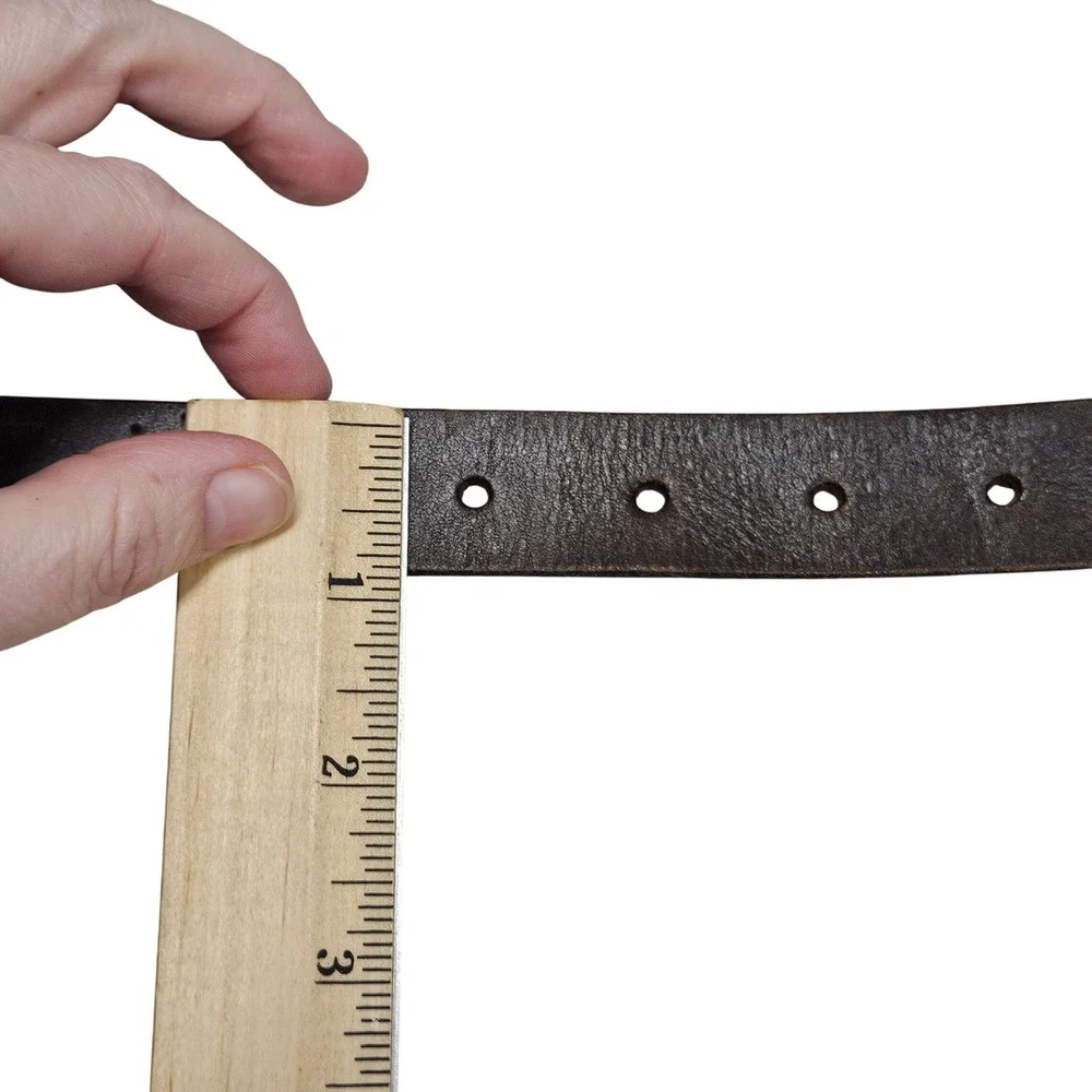 Gap Factory Belt‎ Kids Medium Brown Leather Perforated Starburst Classic Casual